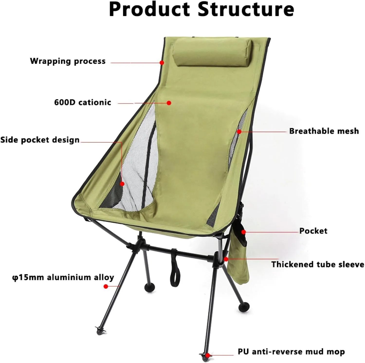 Outdoor Folding Chair Camping Portable Widened Ultra Light Aluminum Alloy Leisure Beach Camping Fishing Breathable Chair