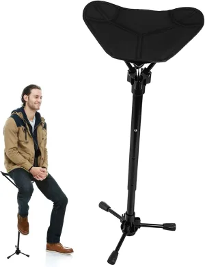 Outdoor Folding Stool Portable Seat Lightweight Portable Collapsible Stool Folding Fishing Chair Foldable Seating Outdoor Garden Chairs Aluminum Alloy Black