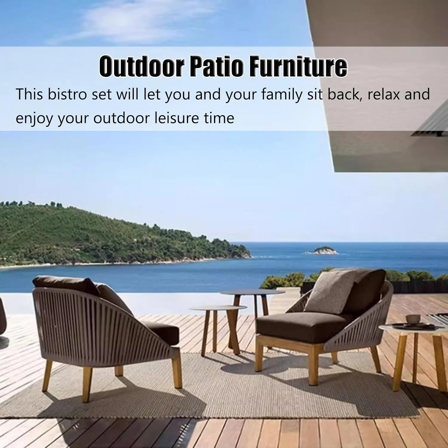 Outdoor Patio Furniture Sofa W Cushions, Outdoor Conversation PE Wicker Chair Patio Sofa for Garden Backyard Deck(Small) (One Color Small)