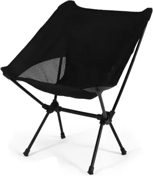 Outdoor Portable Folding Chair, Ultra-Light Aluminum Camping Chairs, 90 kg Capacity, Quick Setup, Folding Backpacking Chair for Camping, Picnic, Beach, Fishing, Garden,Red (Black One Size)