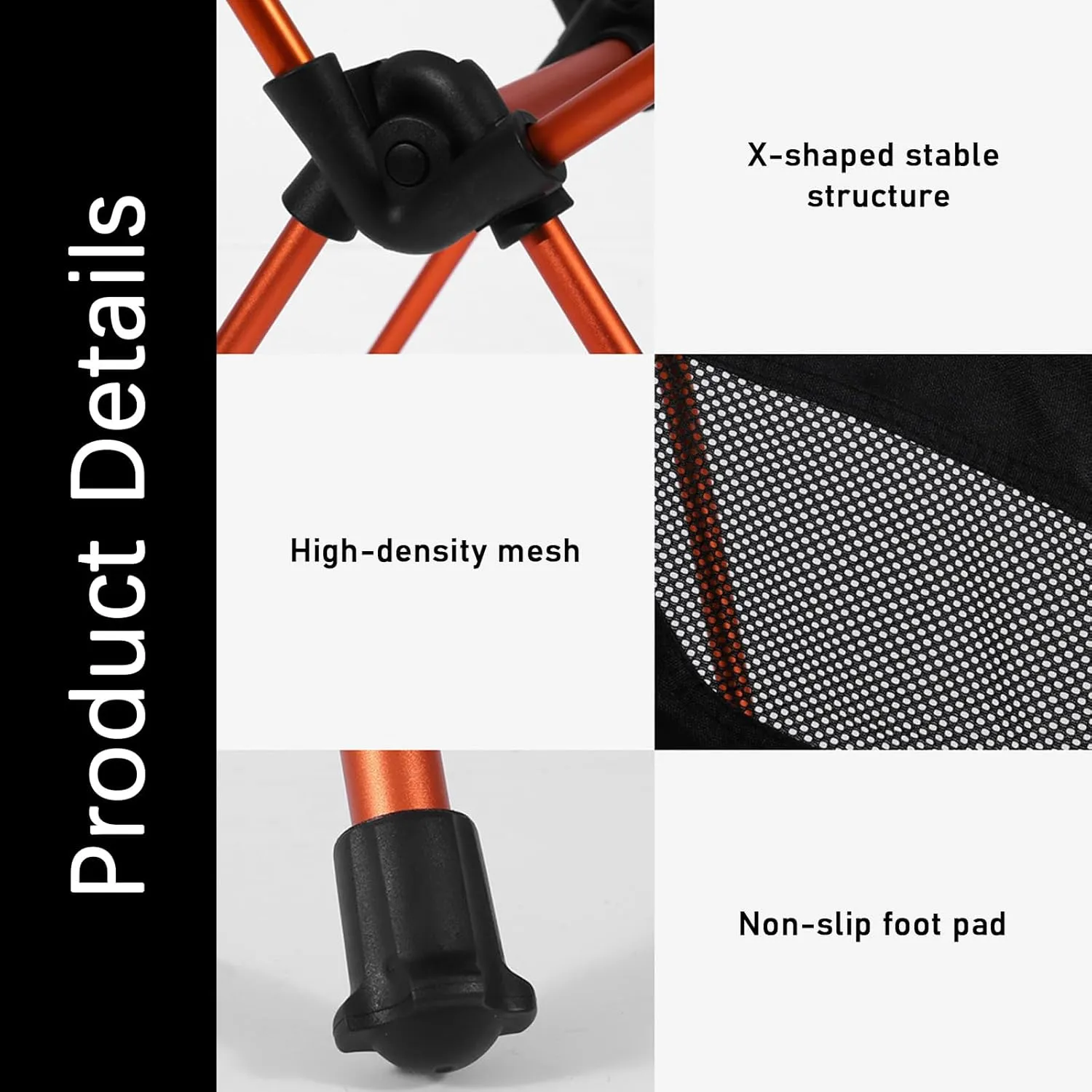 Outdoor Portable Folding Chair, Ultra-Light Aluminum Camping Chairs, 90 kg Capacity, Quick Setup, Folding Backpacking Chair for Camping, Picnic, Beach, Fishing, Garden,Red (Black One Size)
