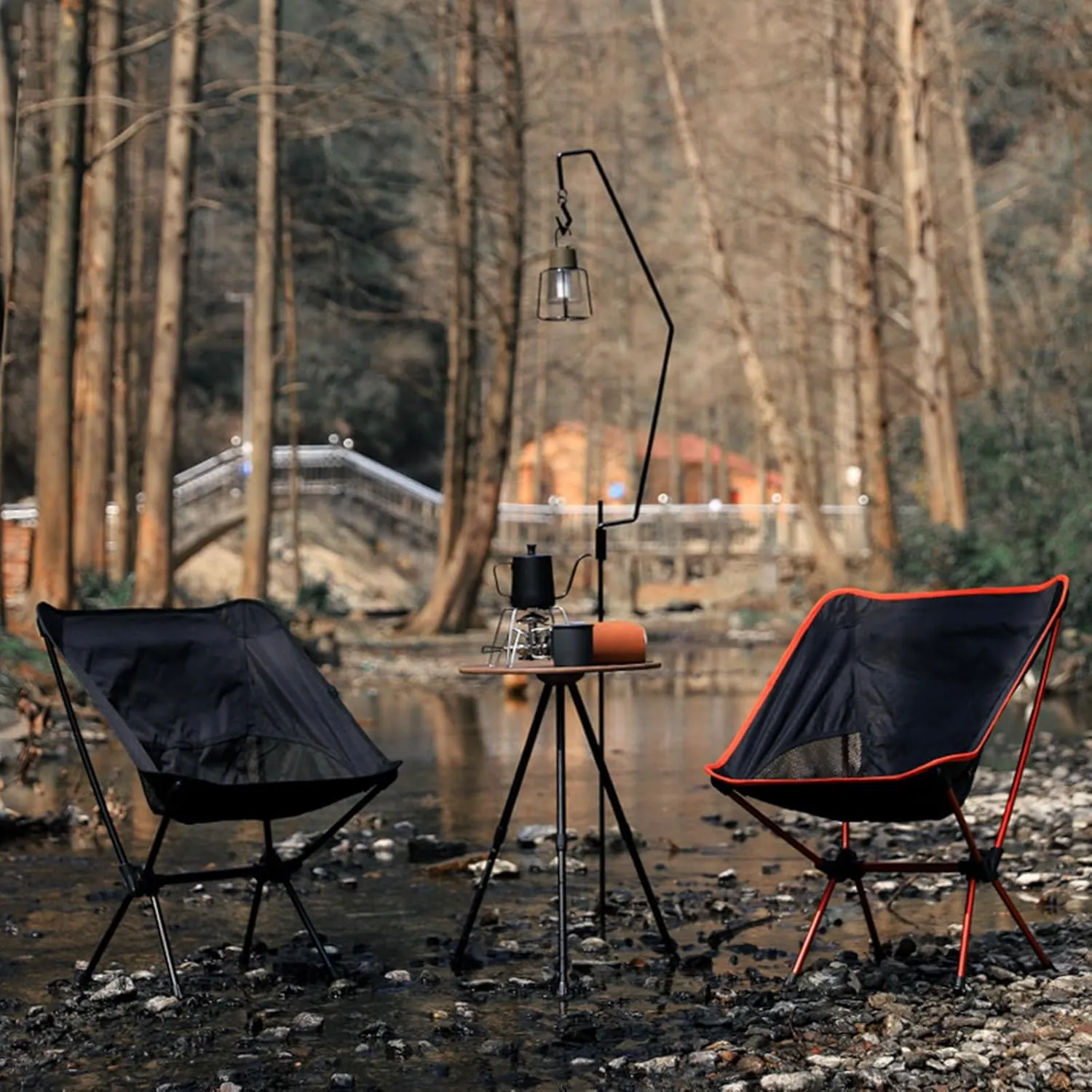 Outdoor Portable Folding Chair, Ultra-Light Aluminum Camping Chairs, 90 kg Capacity, Quick Setup, Folding Backpacking Chair for Camping, Picnic, Beach, Fishing, Garden,Red (Black One Size)