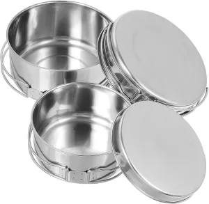 Outdoor Stainless Steel Cooking Pot and Pan Stackable Cookware for Camping Picnic Hiking Non Stick Space