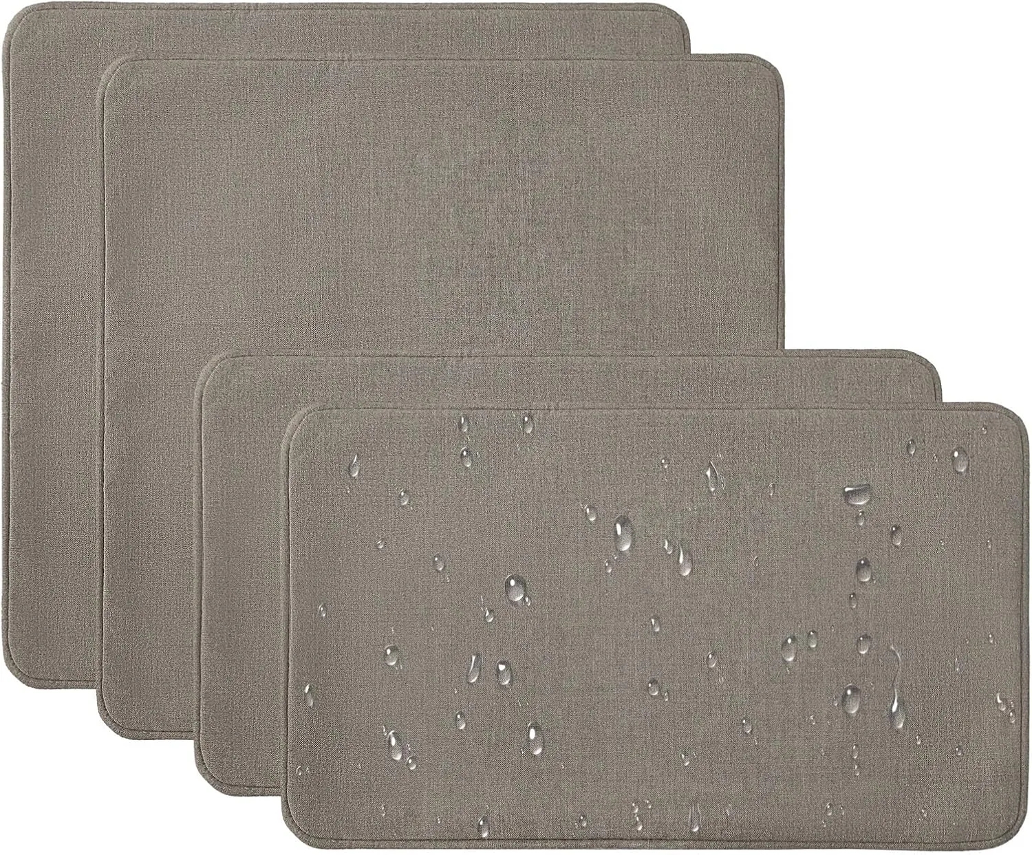 Outdoor Sunbrella Decorative Throw Pillow Covers Only, Pack of 4, 17"x17" & 20"x12" Waterproof Replacement Lumbar Pillow Case for Patio, Backyard, Couch, Sofa and Patio Furniture, Cast Shale