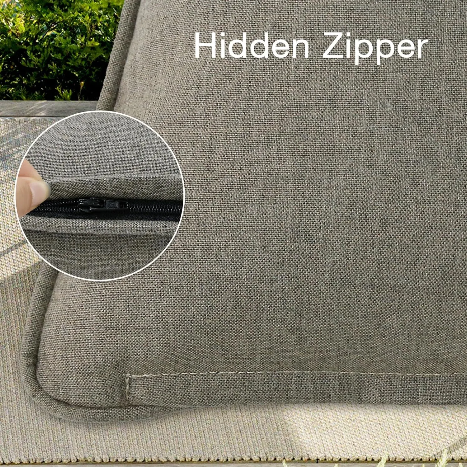 Outdoor Sunbrella Decorative Throw Pillow Covers Only, Pack of 4, 17"x17" & 20"x12" Waterproof Replacement Lumbar Pillow Case for Patio, Backyard, Couch, Sofa and Patio Furniture, Cast Shale