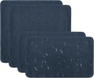 Outdoor Sunbrella Decorative Throw Pillow Covers Only, Pack of 4, 17"x17" & 20"x12" Waterproof Replacement Lumbar Pillow Case for Patio, Backyard, Couch, Sofa and Patio Furniture, Specrtum Indigo