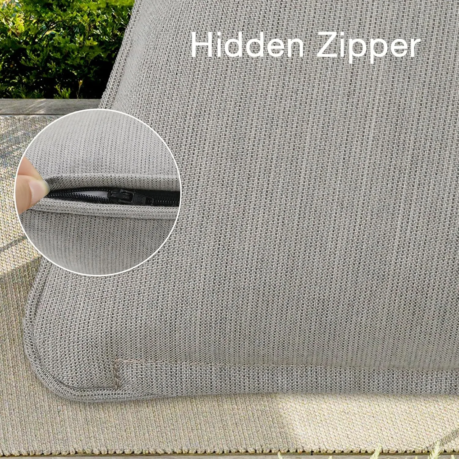 Outdoor Sunbrella Decorative Throw Pillow Covers Only, Pack of 4, 17"x17" & 20"x12" Waterproof Replacement Lumbar Pillow Case for Patio, Backyard, Couch, Sofa and Patio Furniture, Specrtum Pebble
