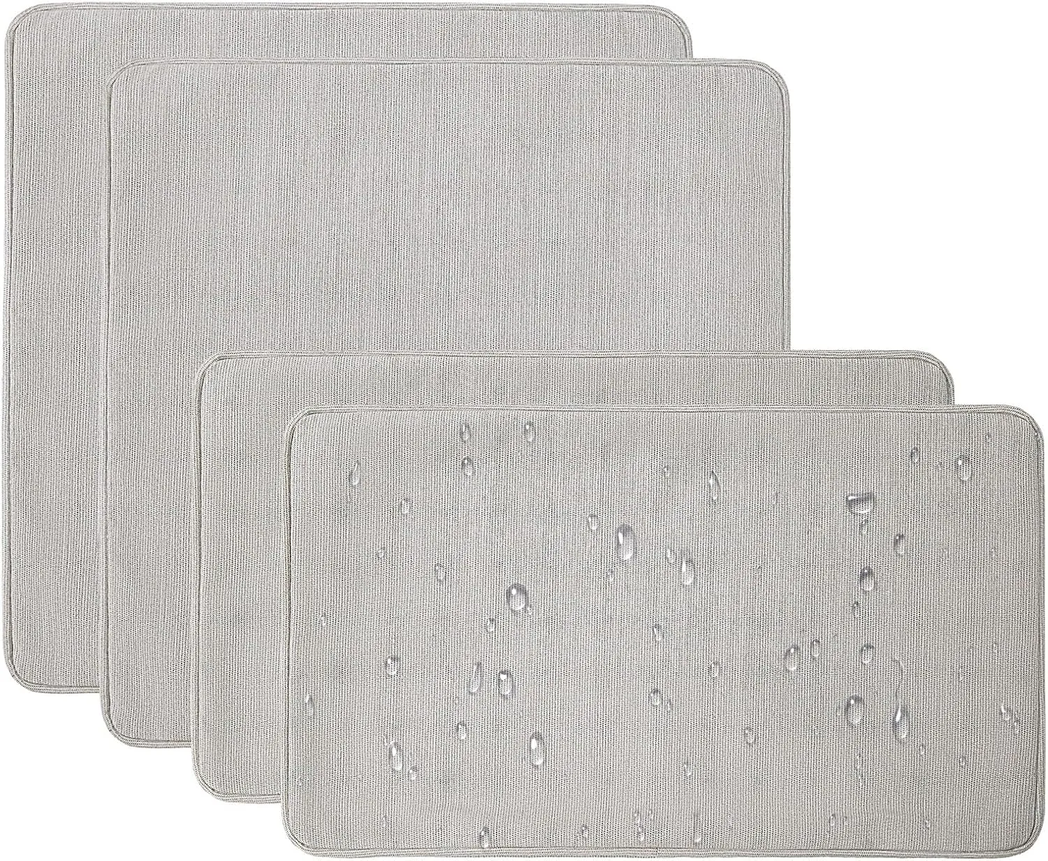 Outdoor Sunbrella Decorative Throw Pillow Covers Only, Pack of 4, 17"x17" & 20"x12" Waterproof Replacement Lumbar Pillow Case for Patio, Backyard, Couch, Sofa and Patio Furniture, Specrtum Pebble