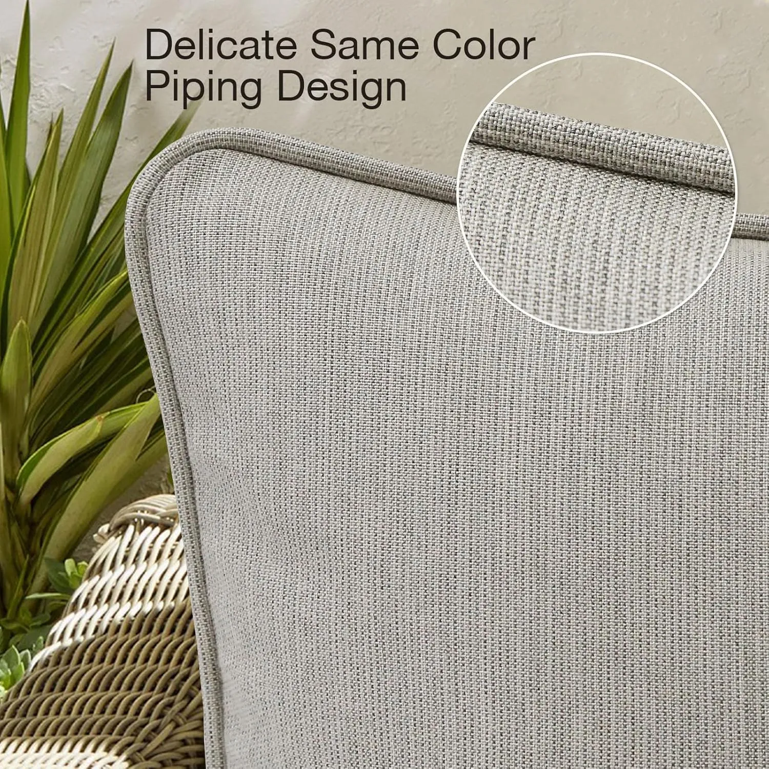 Outdoor Sunbrella Decorative Throw Pillow Covers Only, Pack of 4, 17"x17" & 20"x12" Waterproof Replacement Lumbar Pillow Case for Patio, Backyard, Couch, Sofa and Patio Furniture, Specrtum Pebble