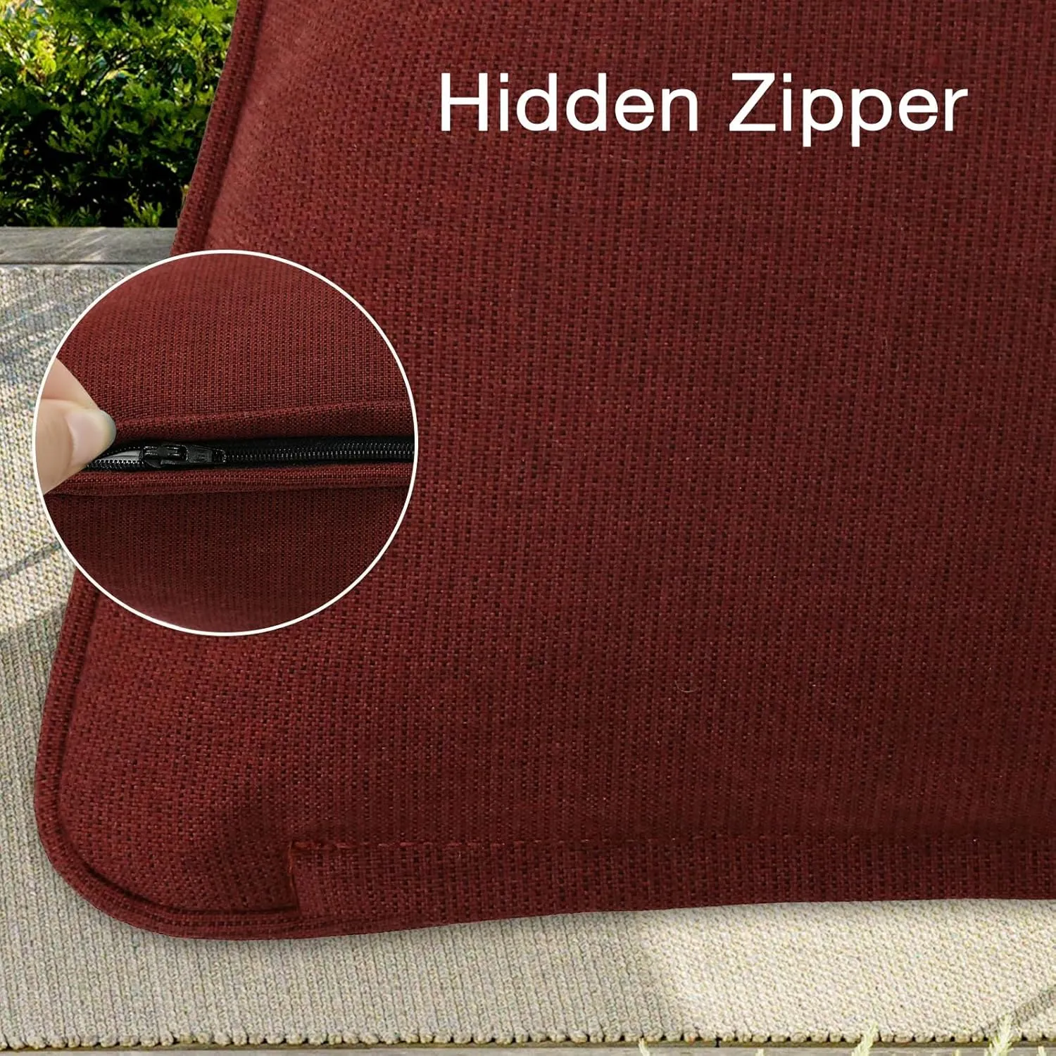 Outdoor Sunbrella Decorative Throw Pillow Covers Only, Pack of 4, 17"x17" & 20"x12" Waterproof Replacement Lumbar Pillow Case for Patio, Backyard, Couch, Sofa and Patio Furniture, Spectrum Brick