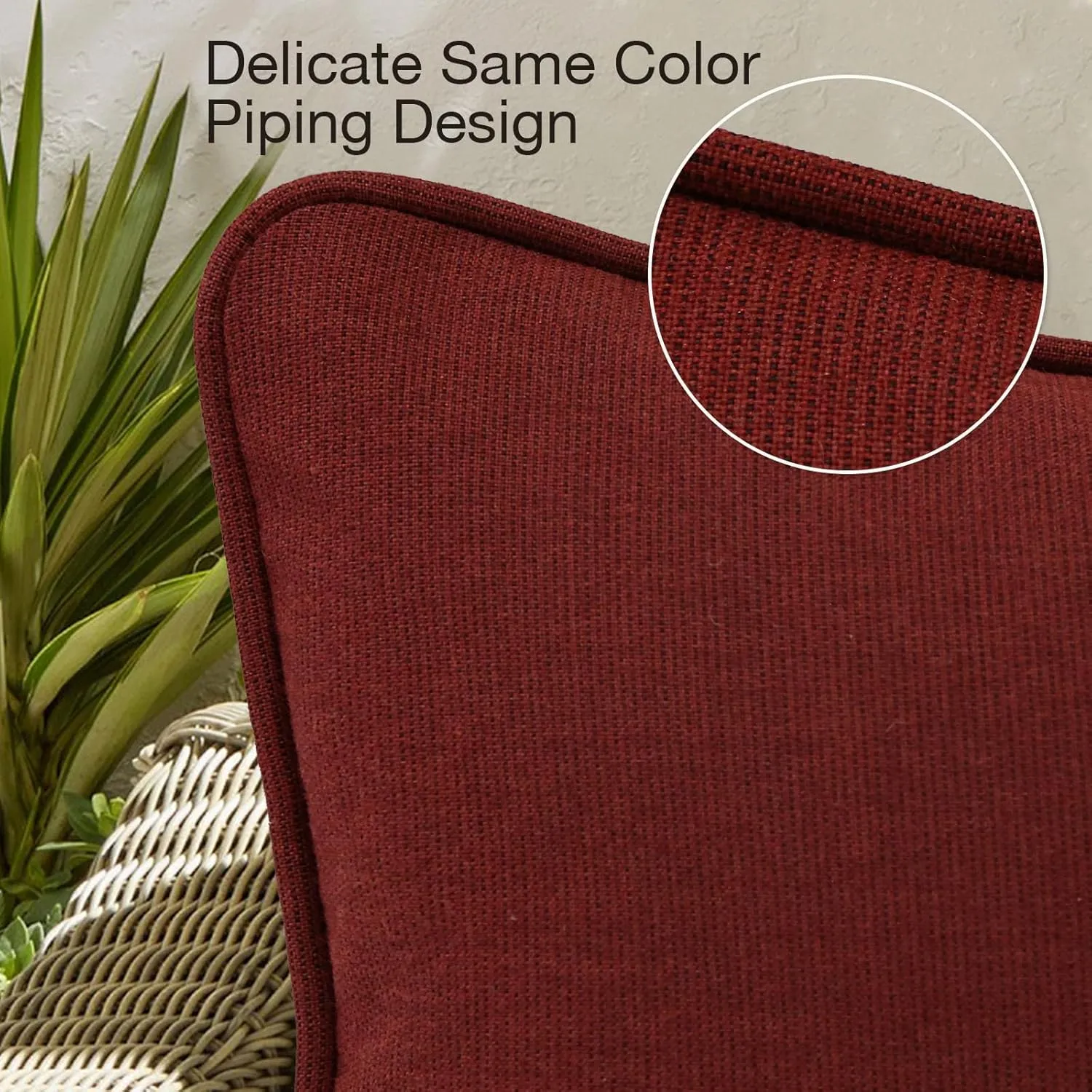 Outdoor Sunbrella Decorative Throw Pillow Covers Only, Pack of 4, 17"x17" & 20"x12" Waterproof Replacement Lumbar Pillow Case for Patio, Backyard, Couch, Sofa and Patio Furniture, Spectrum Brick
