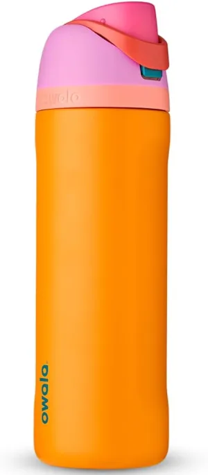 Owala FreeSip Insulated Stainless Steel Water Bottle with Straw for Sports, Travel, and School BPA-Free Sports Water Bottle, 24 oz, Tropical