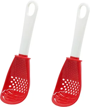 pack of 2 Multifunctional cooking gadgets, 6 in 1 cooking utensils Slotted Spoon, 356°F Heat Resistant kitchen gadgets, Egg Separator, Cooking, Draining, Mashing, Grating, Cooking spoon