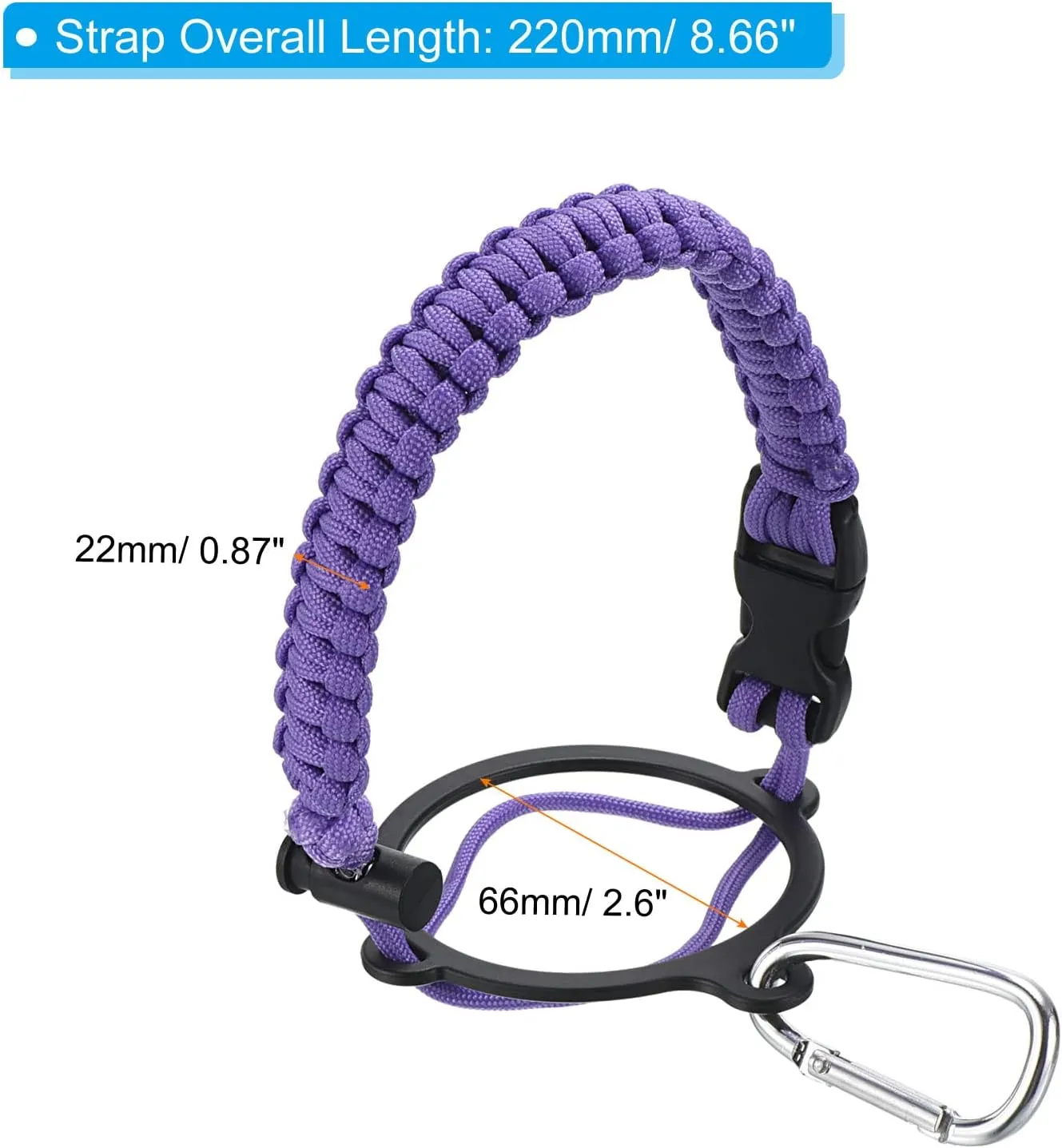 PATIKIL Water Bottle Holder Paracord Handle Lanyard Strap Carrier with Ring for Wide Mouth Bottles