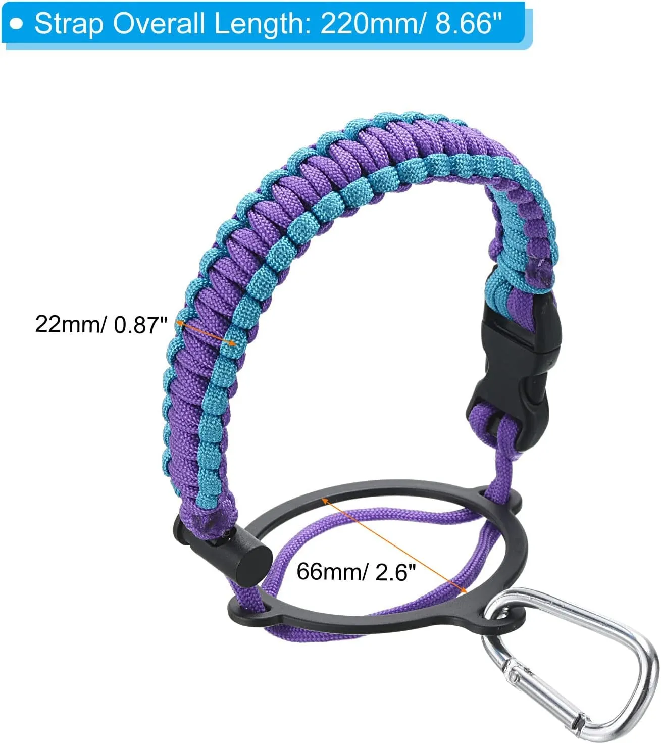 PATIKIL Water Bottle Holder, Paracord Handle Lanyard Strap Carrier with Ring for Wide Mouth Bottles