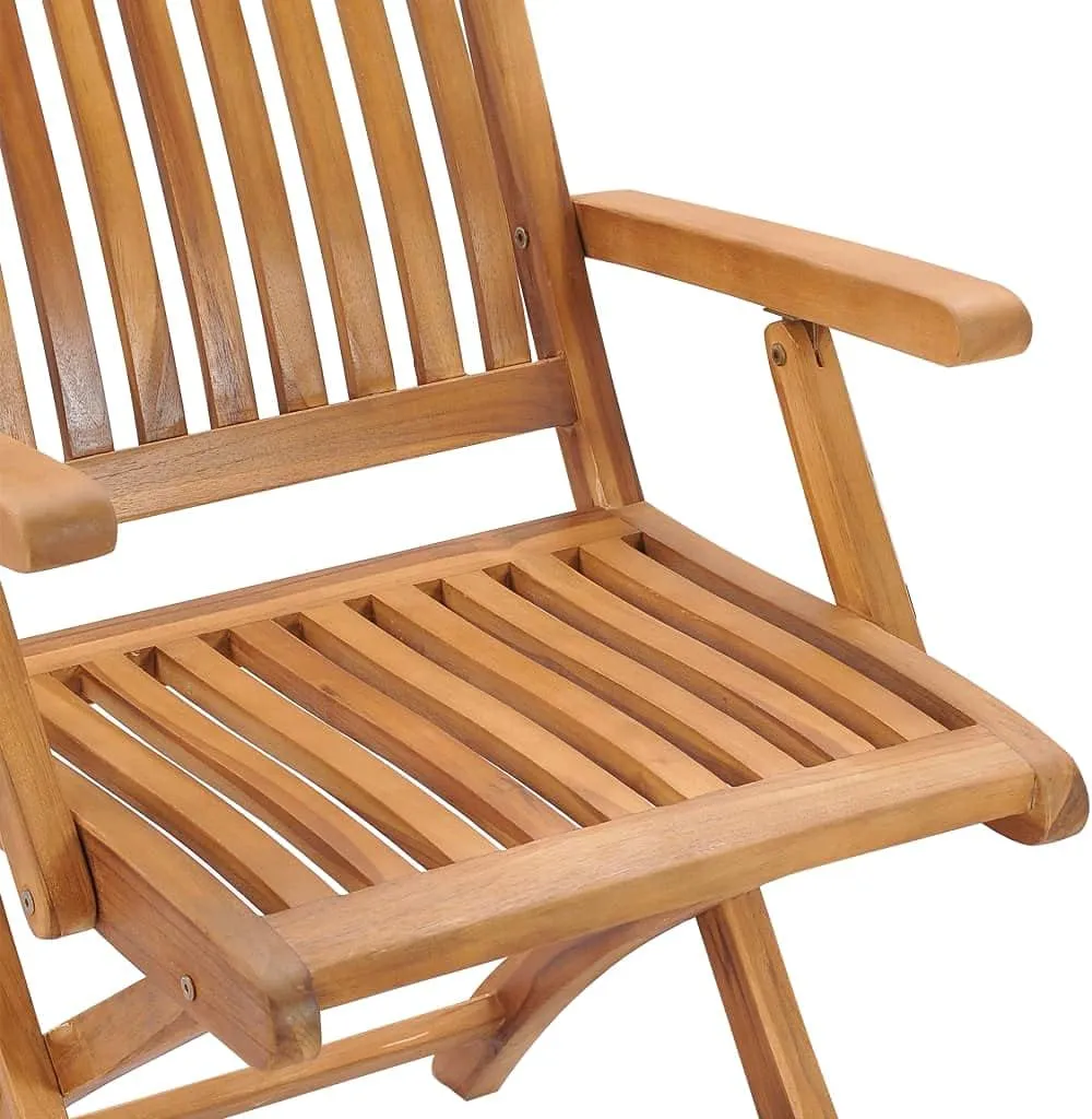 Patio Chairs 2 Pack with Anthracite Cushions, Solid Teak Wood Folding Outdoor Chairs for Patio, Poolside, Beach, Camping, and Backyard Lounge