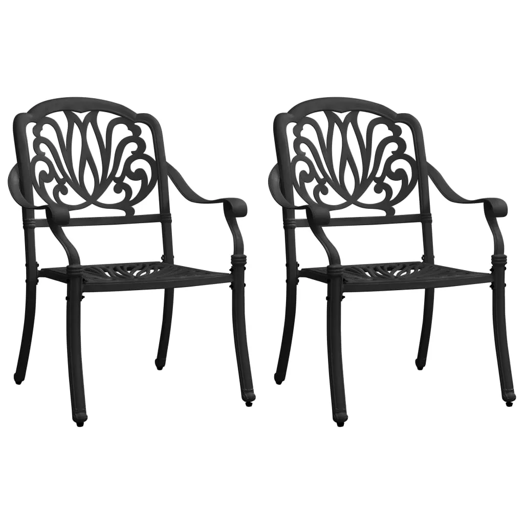 Patio Chairs 2 Pcs Patio Furniture for Garden Deck Porch Cast Aluminum