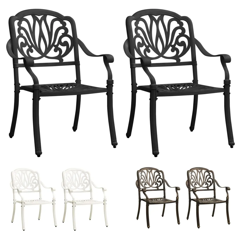 Patio Chairs 2 Pcs Patio Furniture for Garden Deck Porch Cast Aluminum