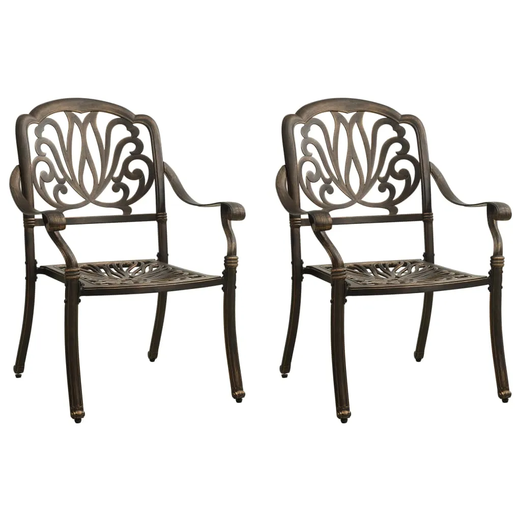 Patio Chairs 2 Pcs Patio Furniture for Garden Deck Porch Cast Aluminum