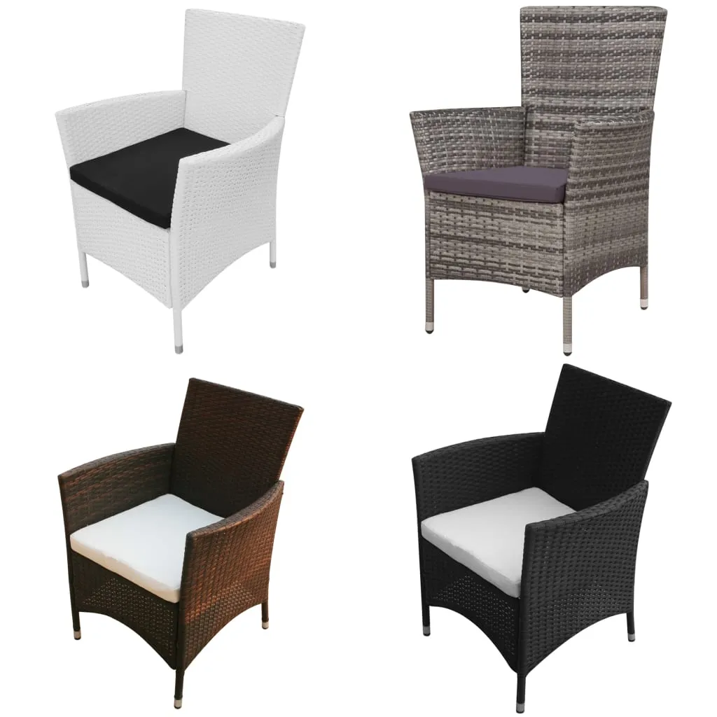 Patio Chairs 2 pcs Poly Rattan Brown