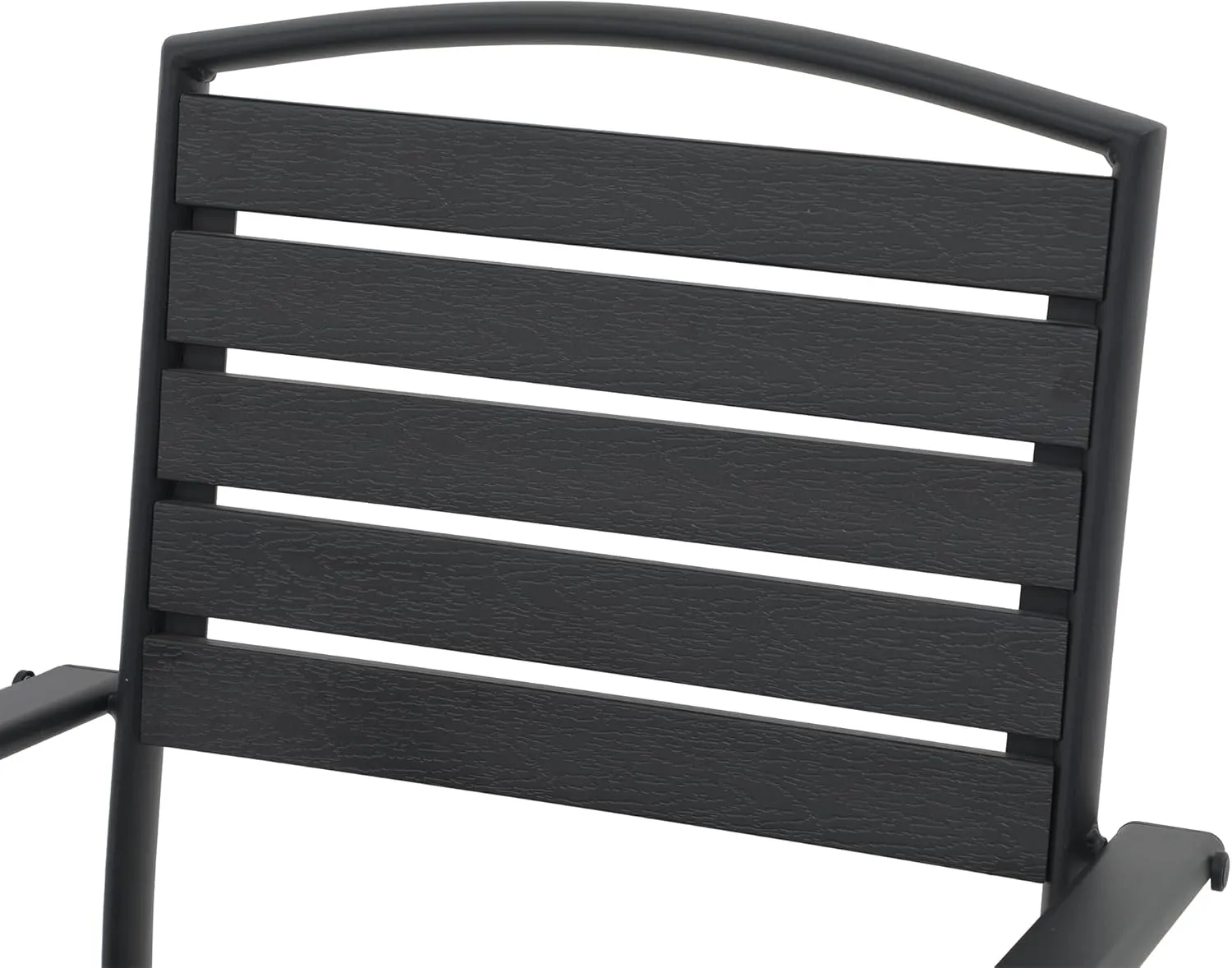 Patio Dining Chairs Set of 4,Outdoor Stackable Dining Chairs with Backrest & Armrest,Aluminum Frame Patio Furniture Chairs for Garden,Backyard,Lawn & Deck,Black