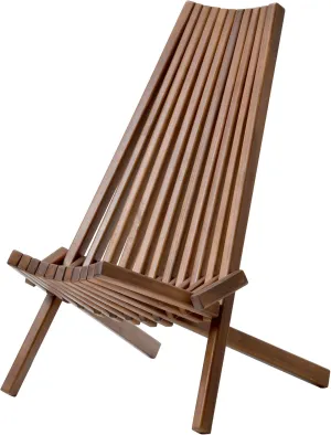 Patio Natural Lounge Chairs Outdoor Folding Wood Chair, Foldable Low Profile Acacia Wood Lounge Chair Perfect for Patio Garden Deck - 21.5 x 30 x 33 Inches