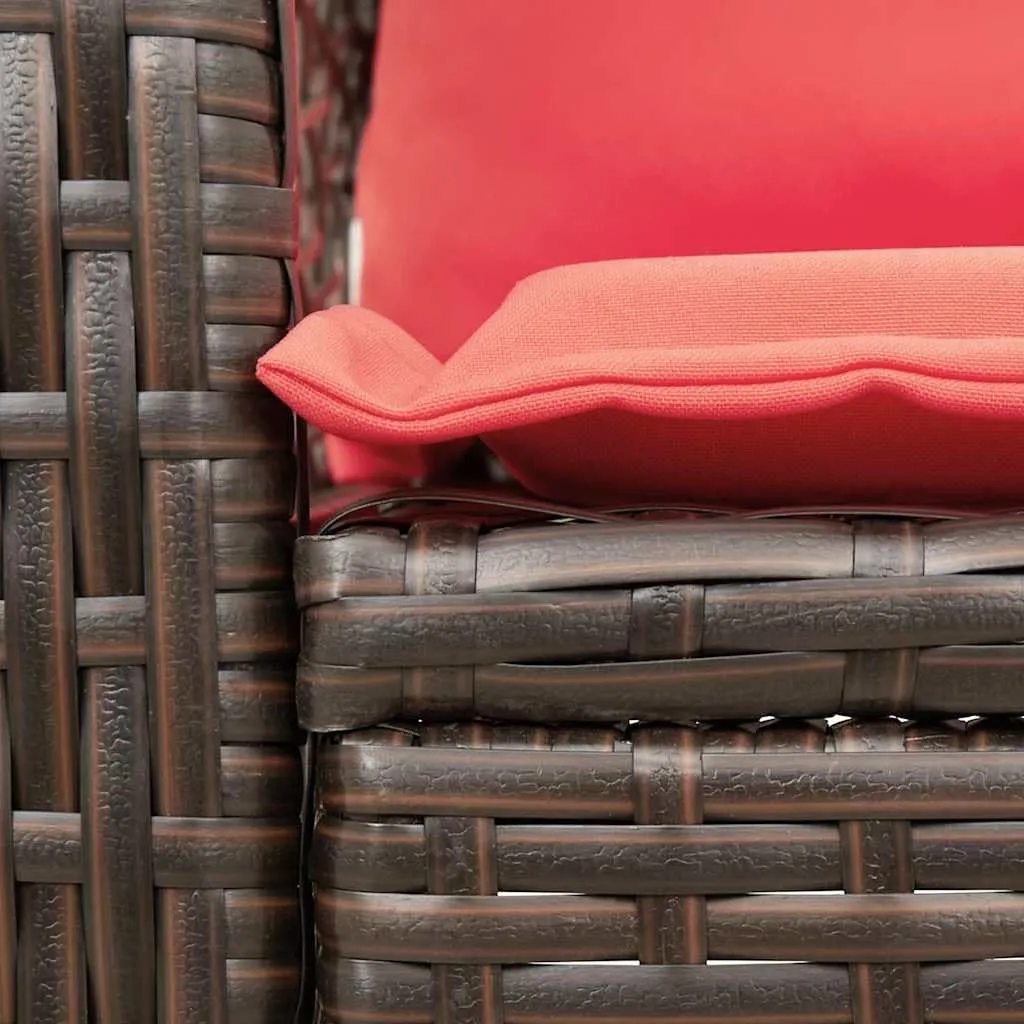 Patio Rocking Chair with Cushions Brown PE Rattan Outdoor Lounge Chair for Porch, Garden, Backyard - Durable Steel Frame, Removable Fabric Seat & Back Cushions, Weather-Resistant Design