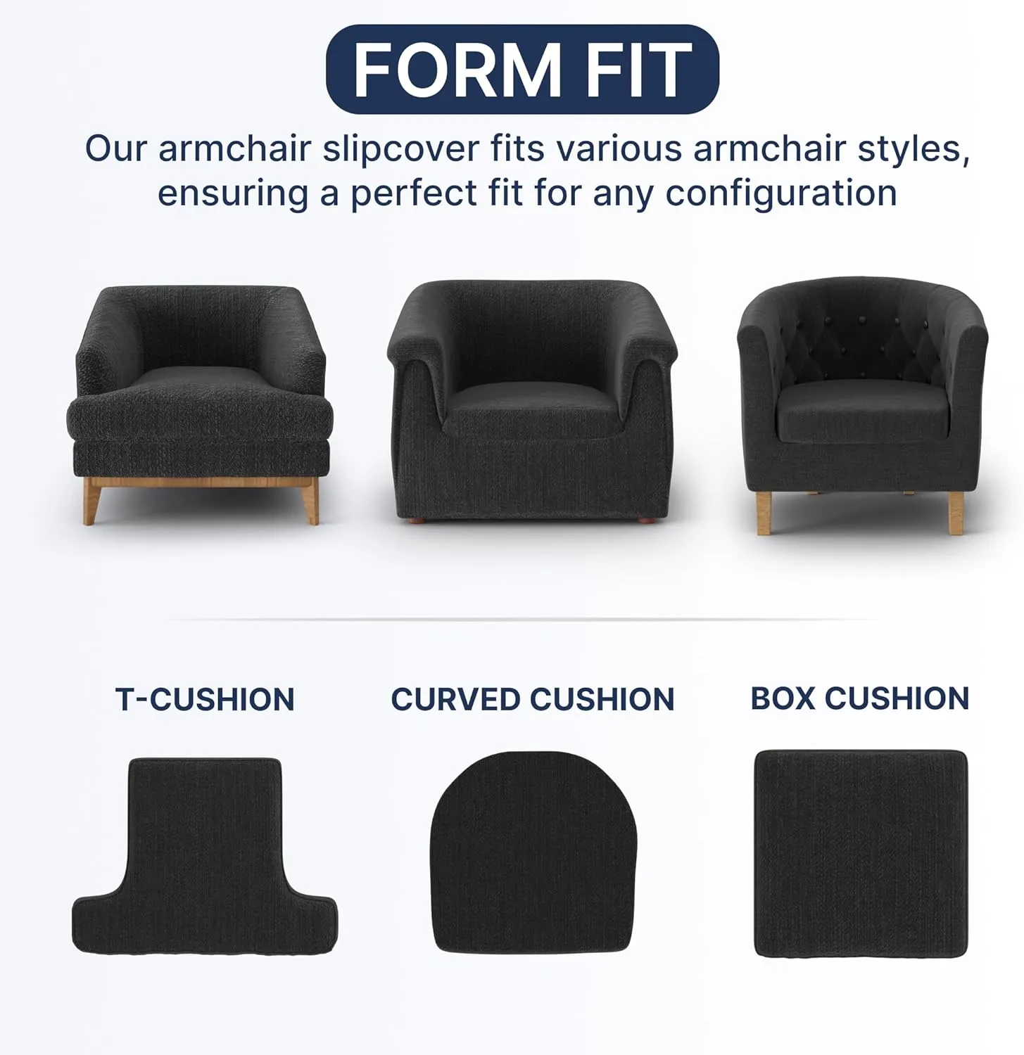 PAULATO BY GA.I.CO. Barrel Chair Slipcover - Armchair Cover - Tub Chair Slipcovers - Club Chairs Cover - 1-Piece Form Fit Stretch Stylish Furniture Protector - Microfibra Collection (Cream)