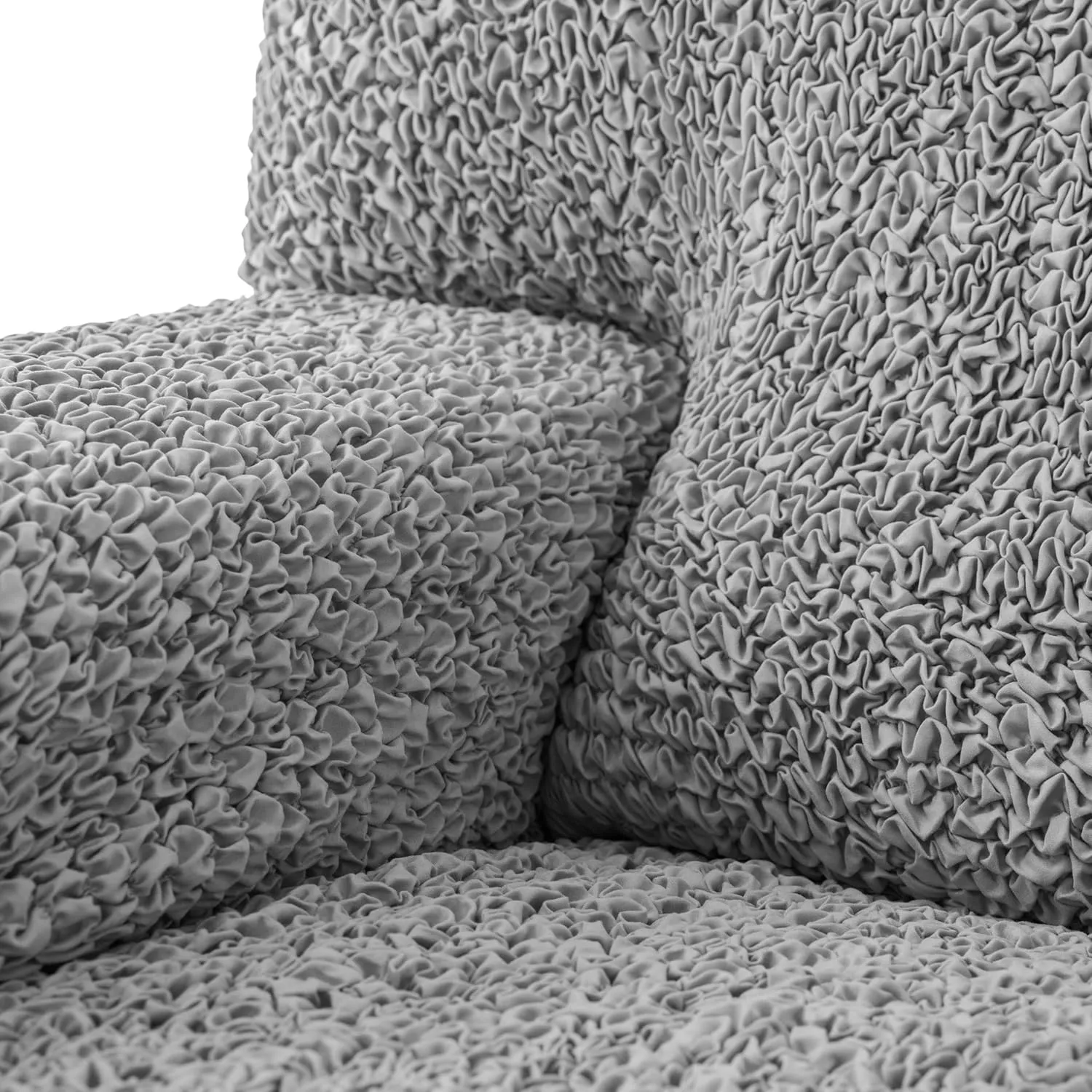 PAULATO BY GA.I.CO. Chair Cover - Armchair Cover - Armchair Slipcover - Soft Fabric Slipcover - 1-Piece Form Fit Stretch Stylish Furniture Protector - Microfibra Collection - Ash (Chair)