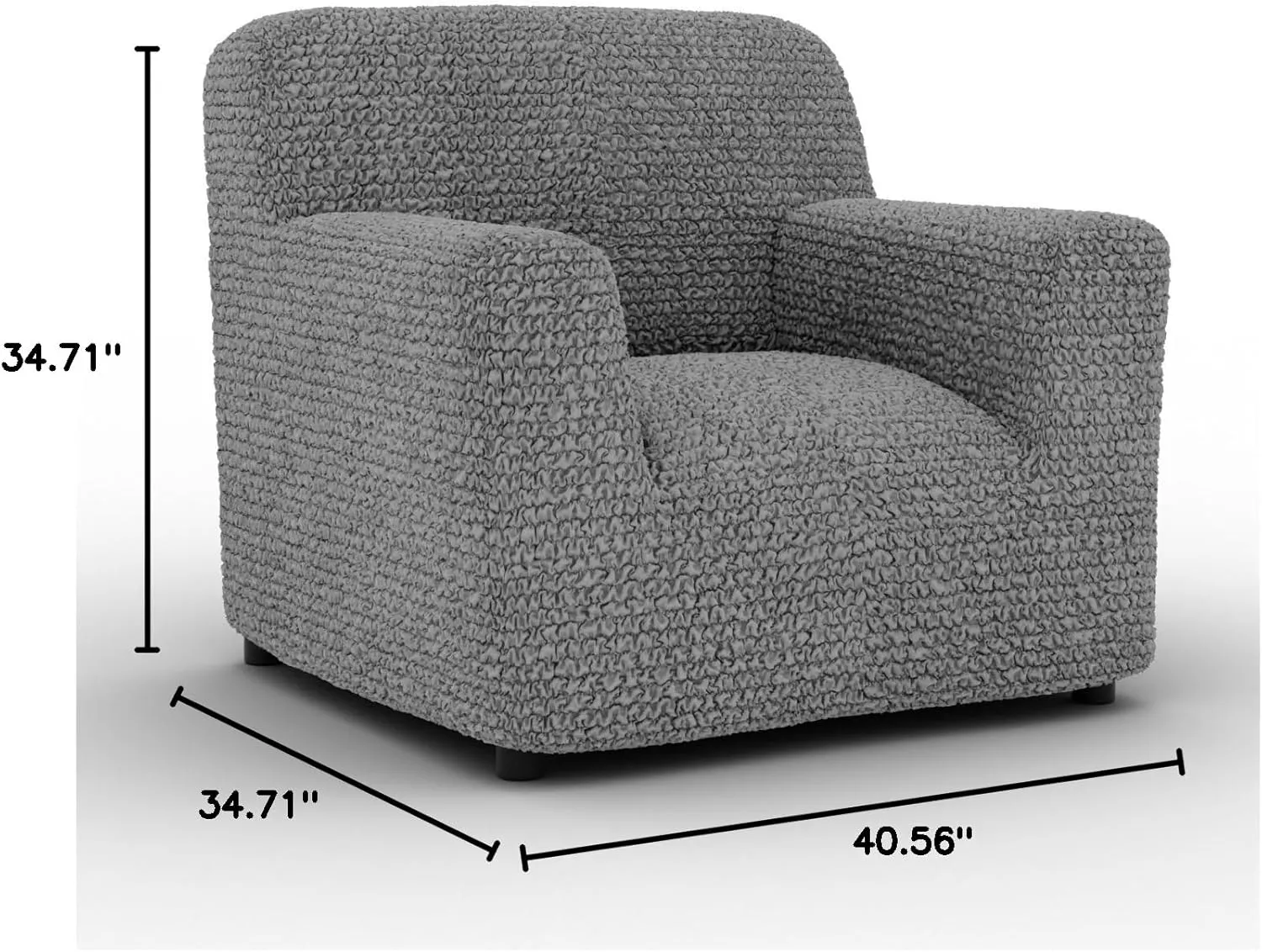 PAULATO BY GA.I.CO. Chair Cover - Armchair Cover - Armchair Slipcover - Soft Fabric Slipcover - 1-Piece Form Fit Stretch Stylish Furniture Protector - Microfibra Collection - Ash (Chair)