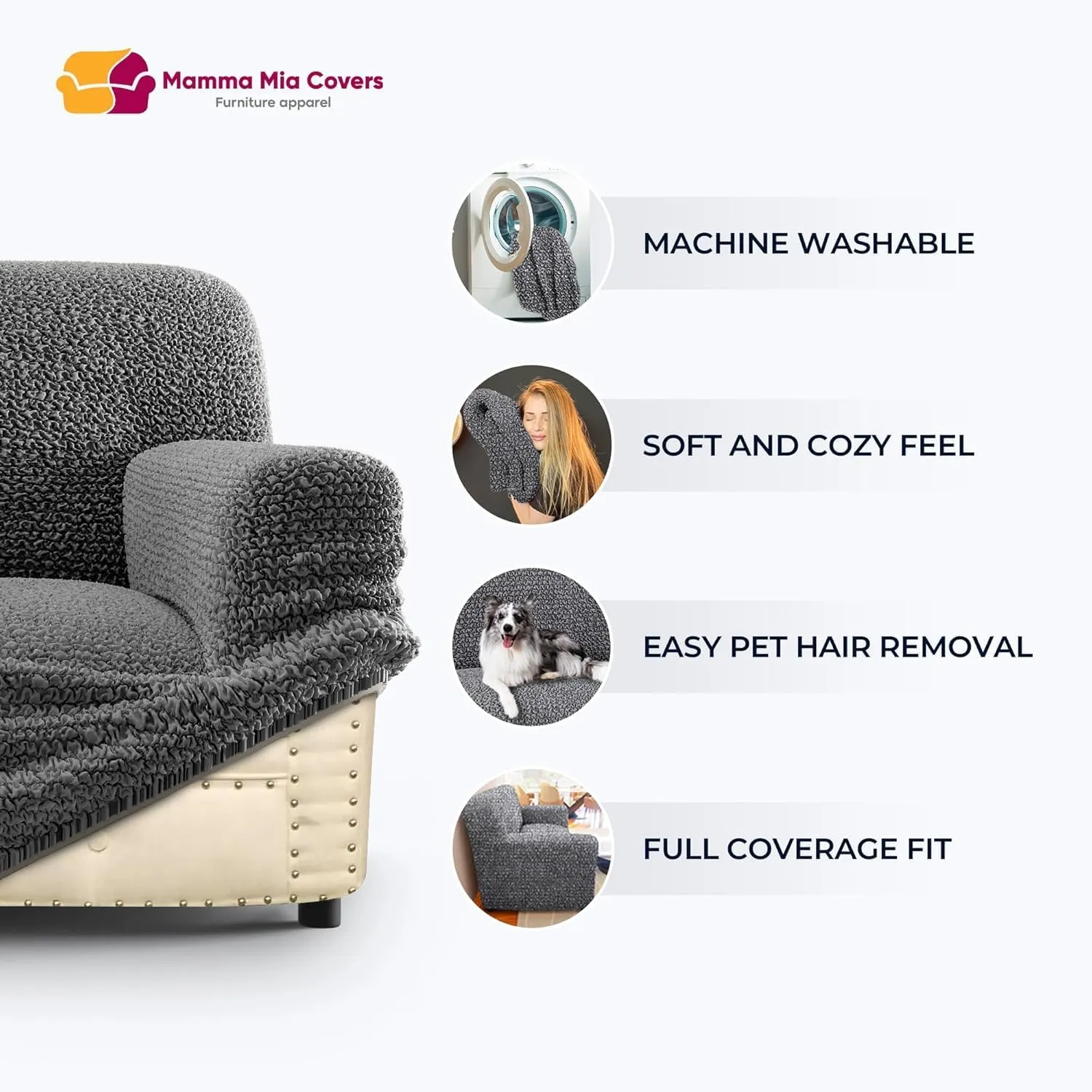 PAULATO BY GA.I.CO. Chair Cover - Armchair Cover - Armchair Slipcover - Soft Polyester Fabric Slipcover - 1-Piece Form Fit Stretch Furniture Protector - Microfibra Collection - Burgundy (Chair)