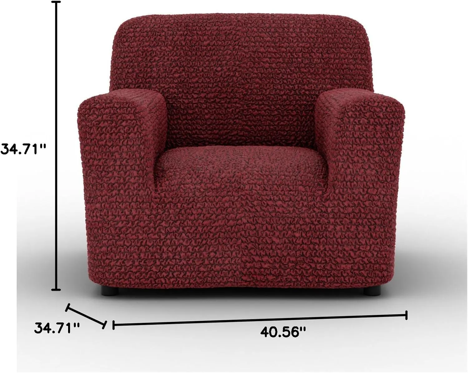 PAULATO BY GA.I.CO. Chair Cover - Armchair Cover - Armchair Slipcover - Soft Polyester Fabric Slipcover - 1-Piece Form Fit Stretch Furniture Protector - Microfibra Collection - Burgundy (Chair)