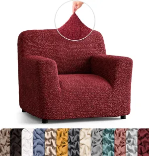 PAULATO BY GA.I.CO. Chair Cover - Armchair Cover - Armchair Slipcover - Soft Polyester Fabric Slipcover - 1-Piece Form Fit Stretch Furniture Protector - Microfibra Collection - Burgundy (Chair)