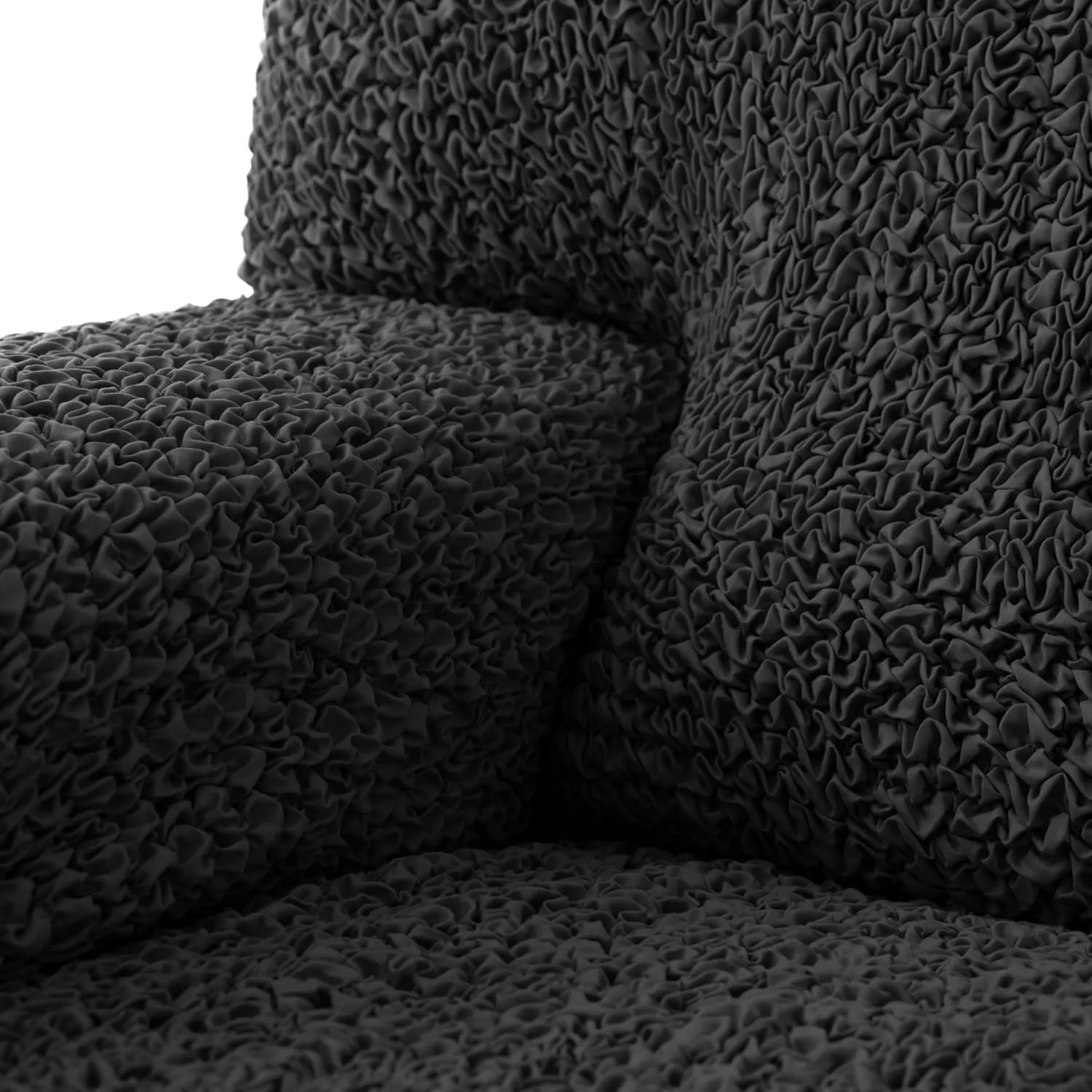 PAULATO BY GA.I.CO. Chair Cover - Armchair Cover - Armchair Slipcover - Soft Polyester Fabric Slipcover - 1-Piece Form Fit Stretch Stylish Furniture Protector - Microfibra Collection - Black (Chair)