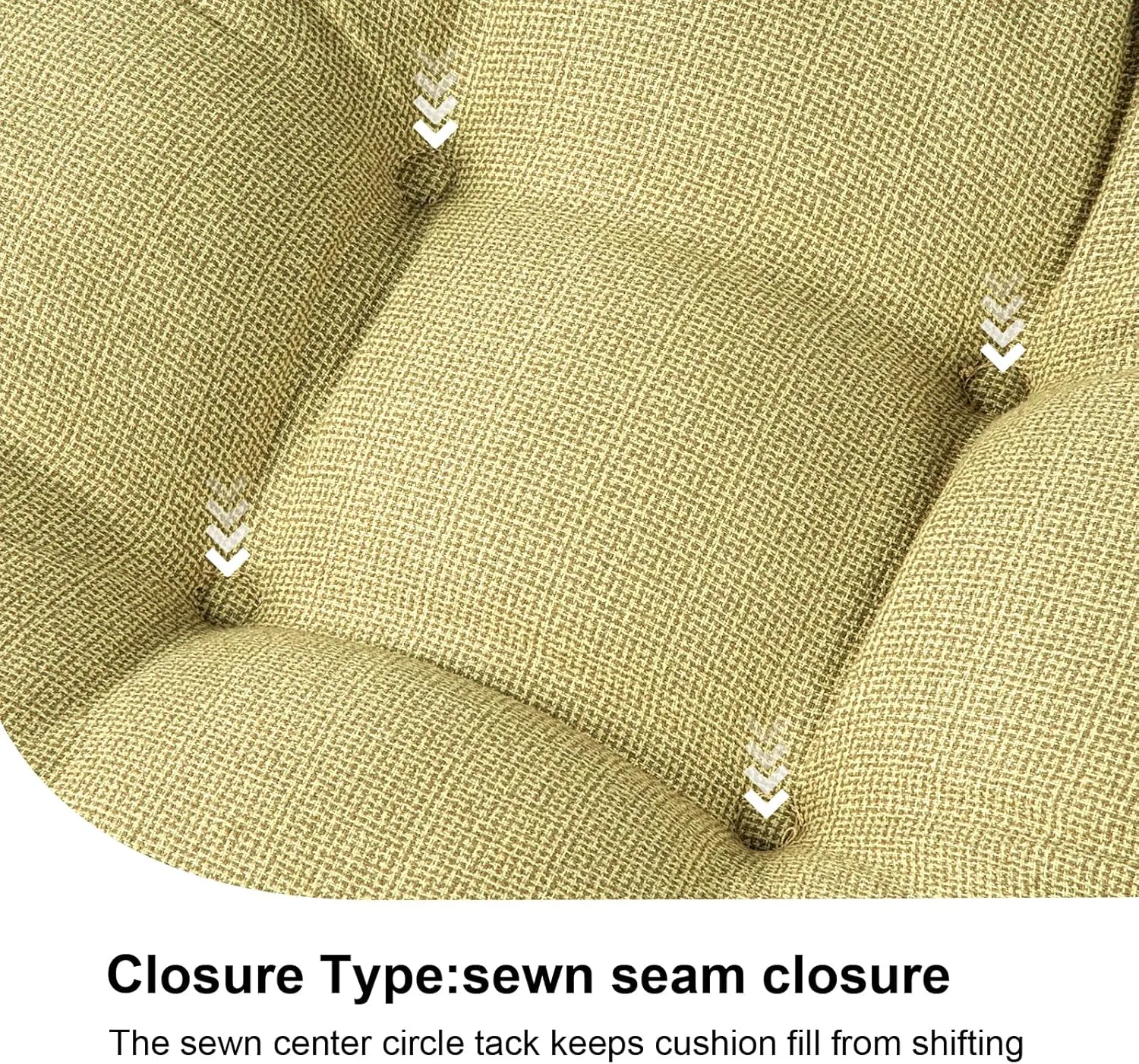 Pcinfuns Outdoor Wicker Cushion Set 19 x 19 x 5 Inch Seat Patio Cushions Round Corner Chair Pads Premium Comfortable Thick Fiber Fill Tufted Cushion,2 Pack,Ginger Yellow