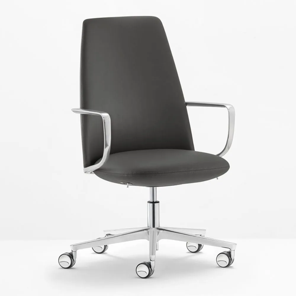 Pedrali Elinor 3755 padded swivel chair with armrests