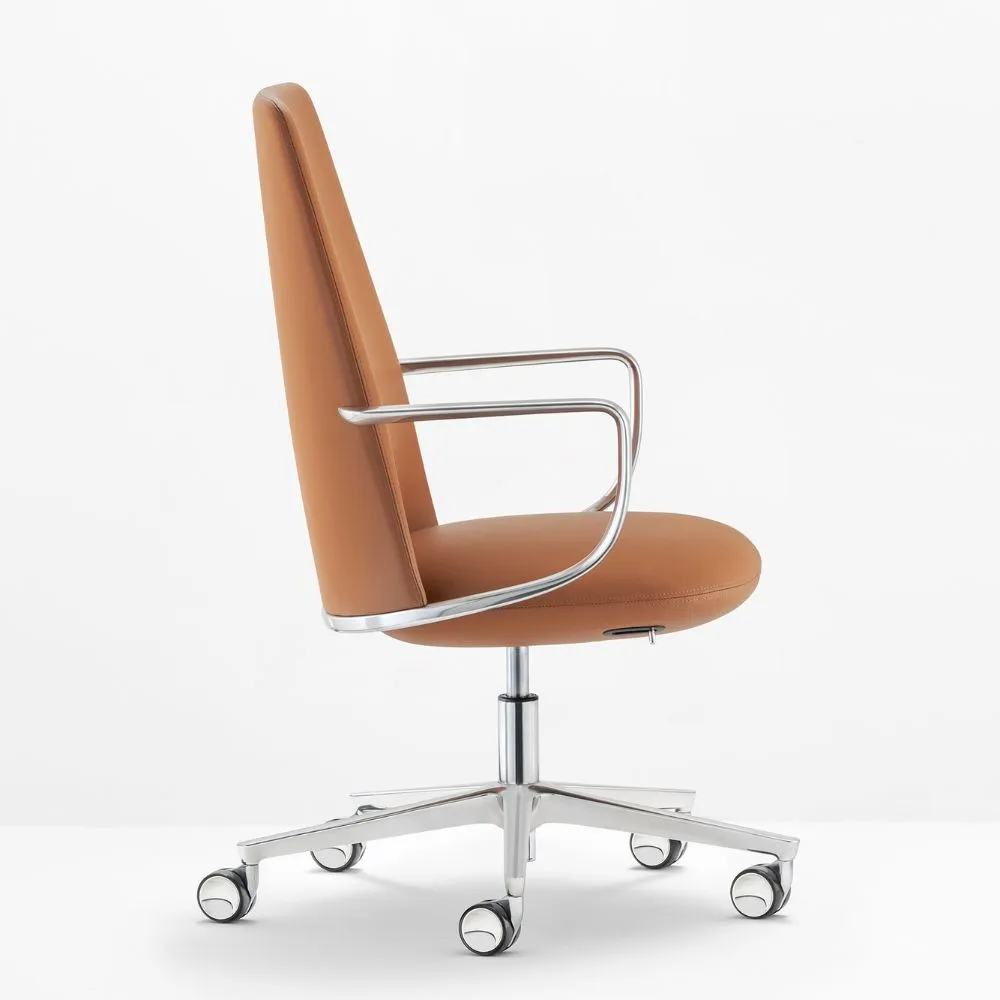 Pedrali Elinor 3755 padded swivel chair with armrests