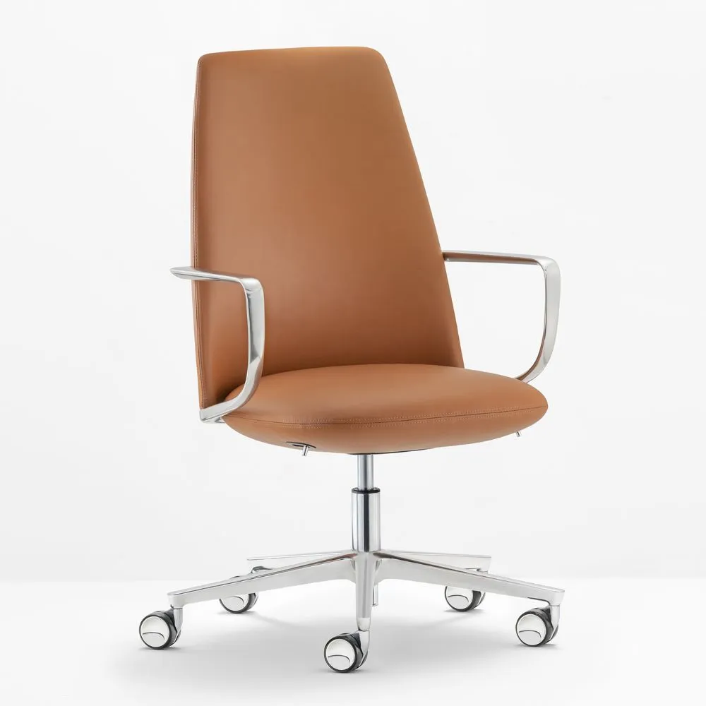 Pedrali Elinor 3755 padded swivel chair with armrests