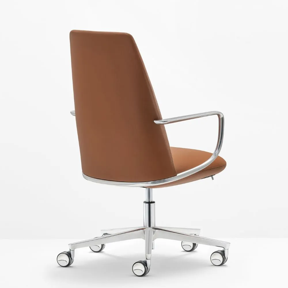 Pedrali Elinor 3755 padded swivel chair with armrests