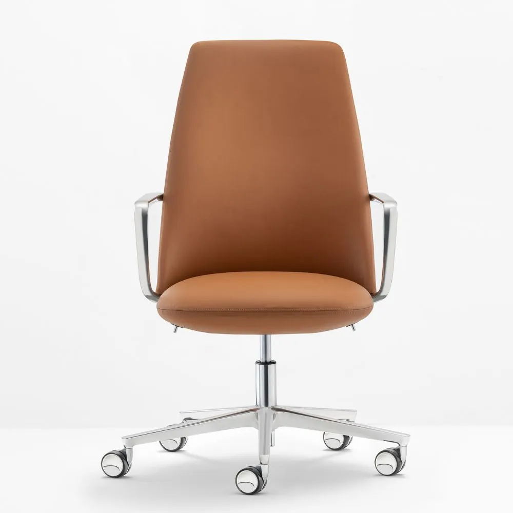 Pedrali Elinor 3755 padded swivel chair with armrests