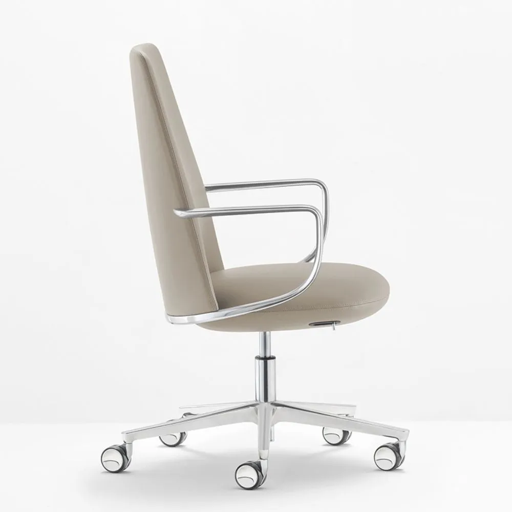 Pedrali Elinor 3755 padded swivel chair with armrests