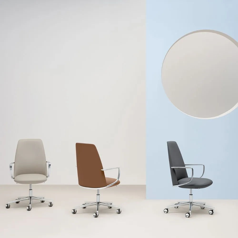Pedrali Elinor 3755 padded swivel chair with armrests