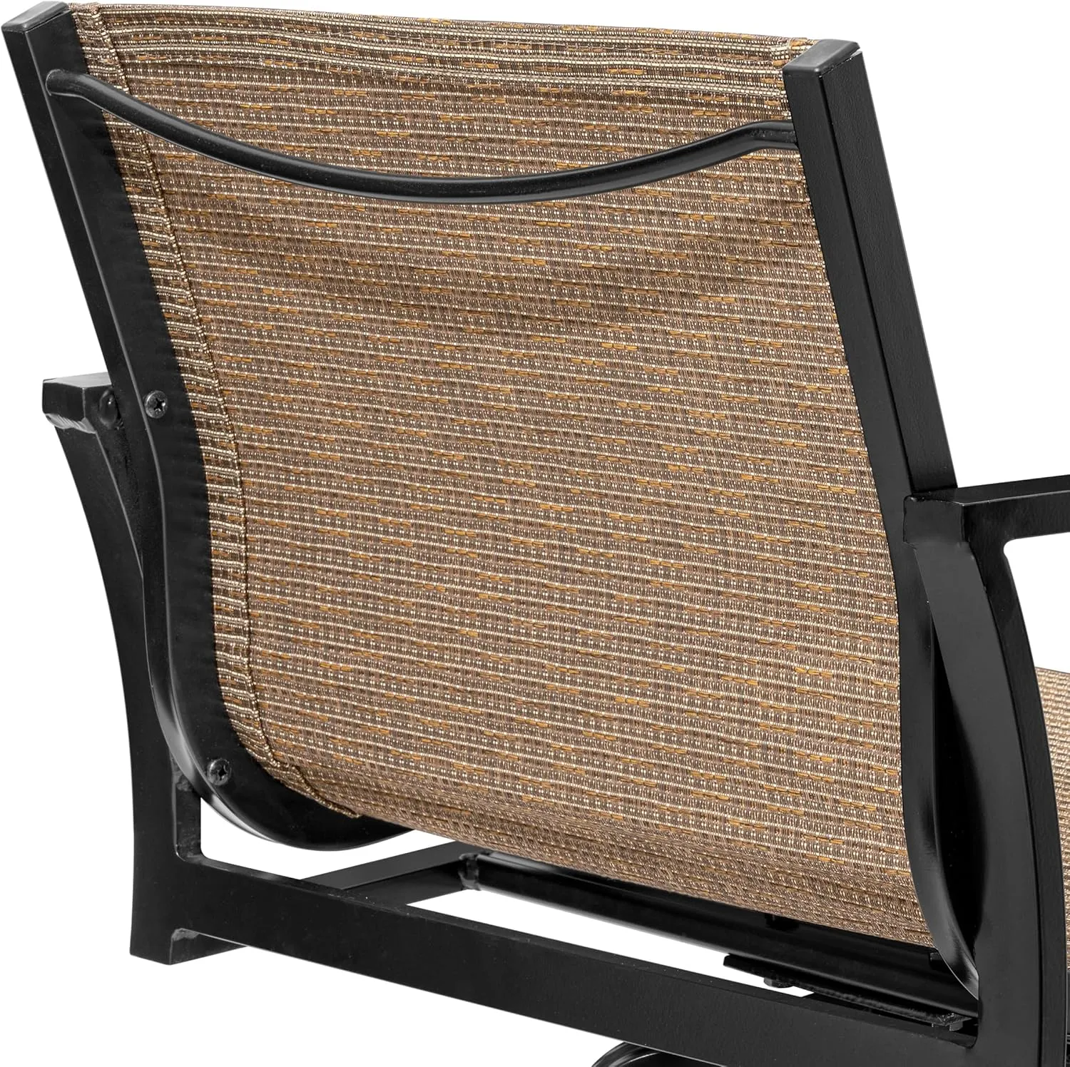 Pellebant 30" Outdoor Bar Stools Set of 2, Swivel Aluminum Barstools with Back & Arms, Rust-Proof Textilene Bar Height Chairs Set for Patio, Pool, Garden, Backyard, Brown