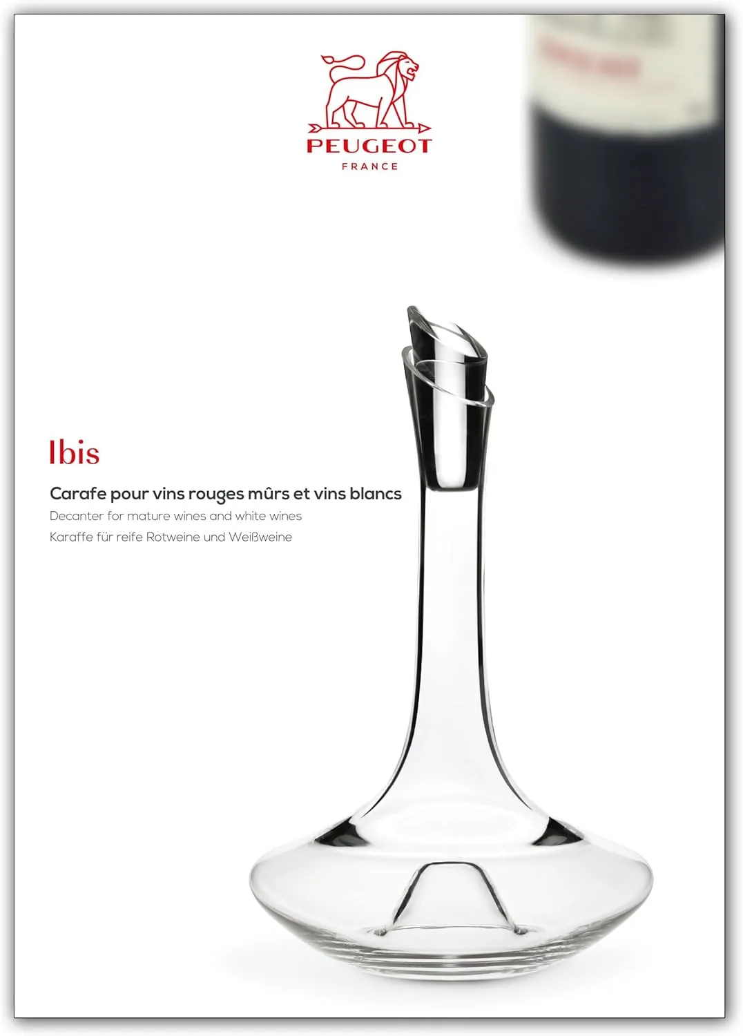 Peugeot 230197 Ibis 10.75 Inch Decanter for Mature Wines