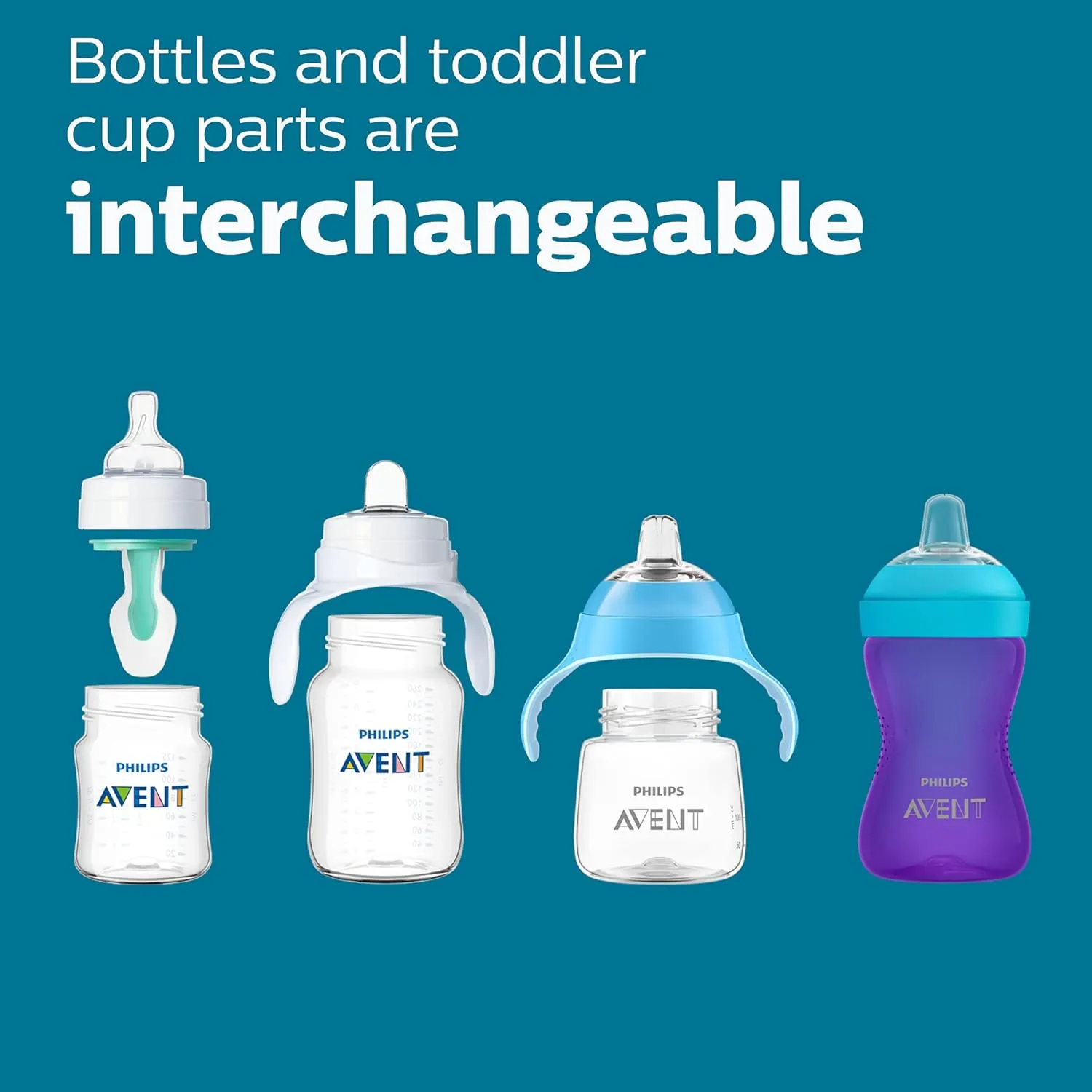 Philips Avent Anti-Colic Baby Bottles, 11oz, with Flow 3 Nipples, 3m , 2pk, Clear, SCY106/02