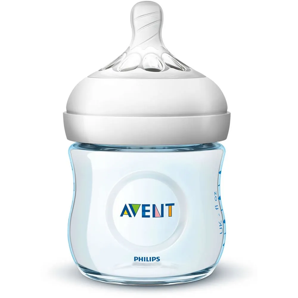 Philips AVENT Natural Baby Bottle, SCF010/39, Blue, 4 Ounce (Pack of 3)