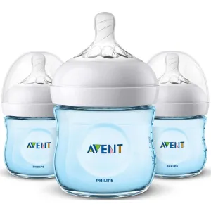 Philips AVENT Natural Baby Bottle, SCF010/39, Blue, 4 Ounce (Pack of 3)