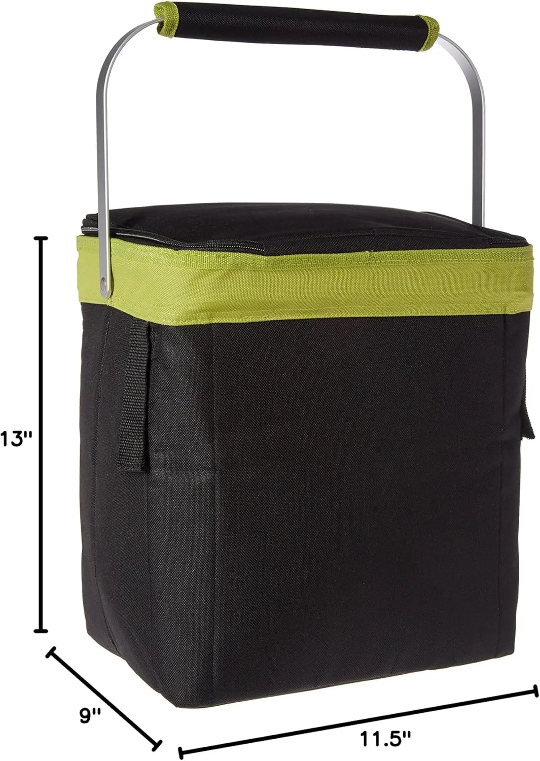 Picnic at Ascot 6 Bottle Insulated Wine Tote- Collapsible Multi Purpose Cooler - Black/Apple