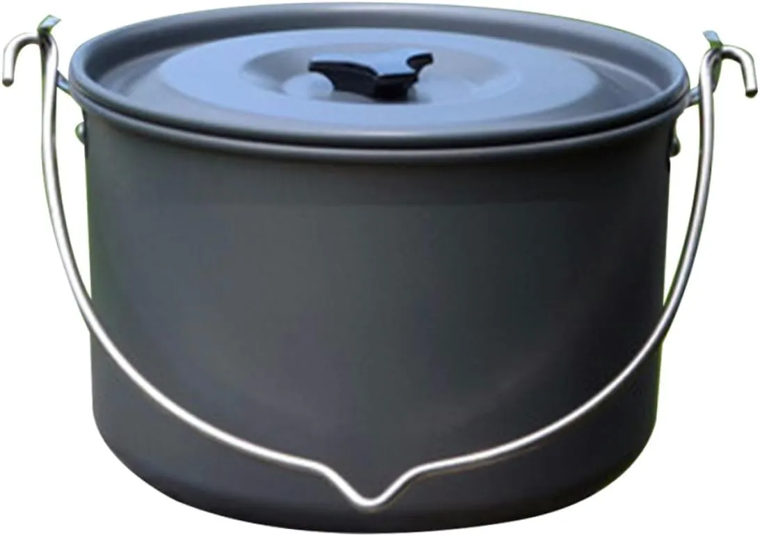 Picnic Supply Portable Camping Pot Large Capacity Cookware for Outdoor Cooking Aluminum