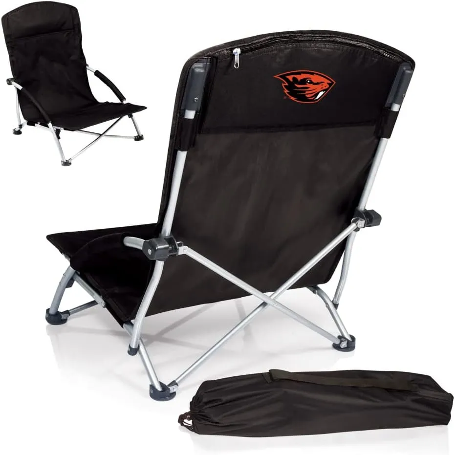 PICNIC TIME NCAA Tranquility Beach Chair with Carry Bag - Low Beach Chair for Adults - Low Lawn Chair